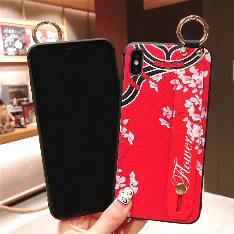 Elegant Cheongsam Phone Case with Wrist Strap Cover