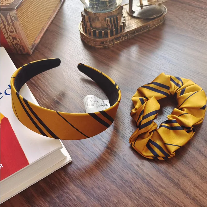 Wizard Magic Stripe School Slytherin Hair Rope Cosplay Head Wear Scrunchie Headband Hair Accessories Headwear Props Party