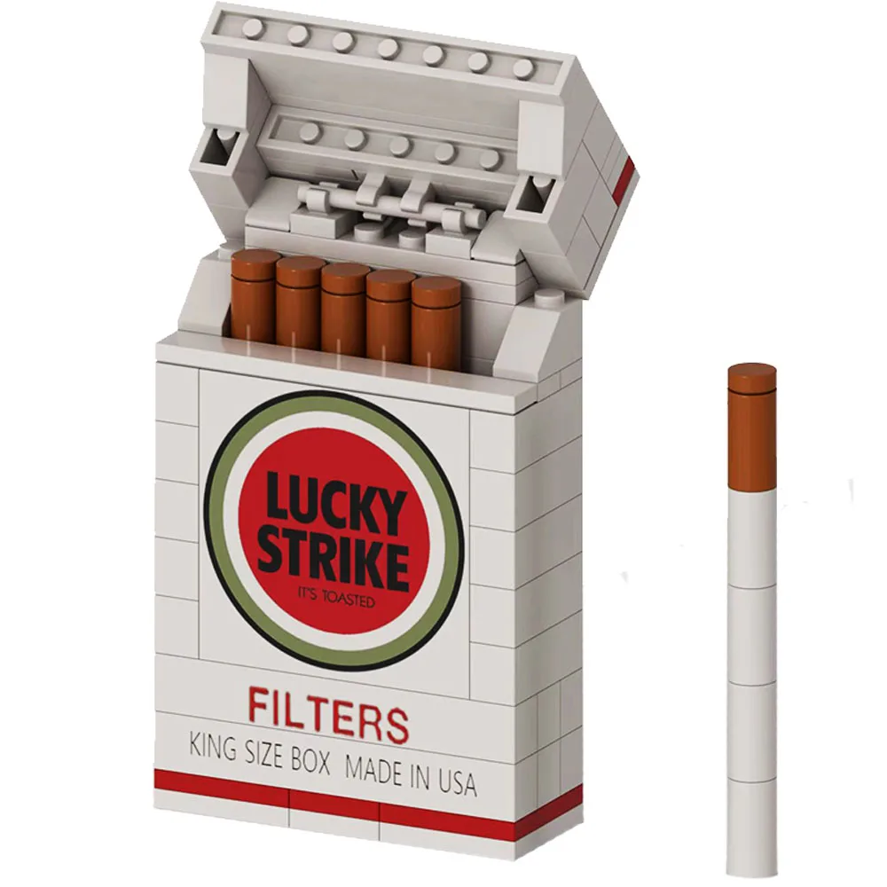 MOC New Collect Brand Cigarette Box Smoke Blocks Red Yellow Green Creative Build
