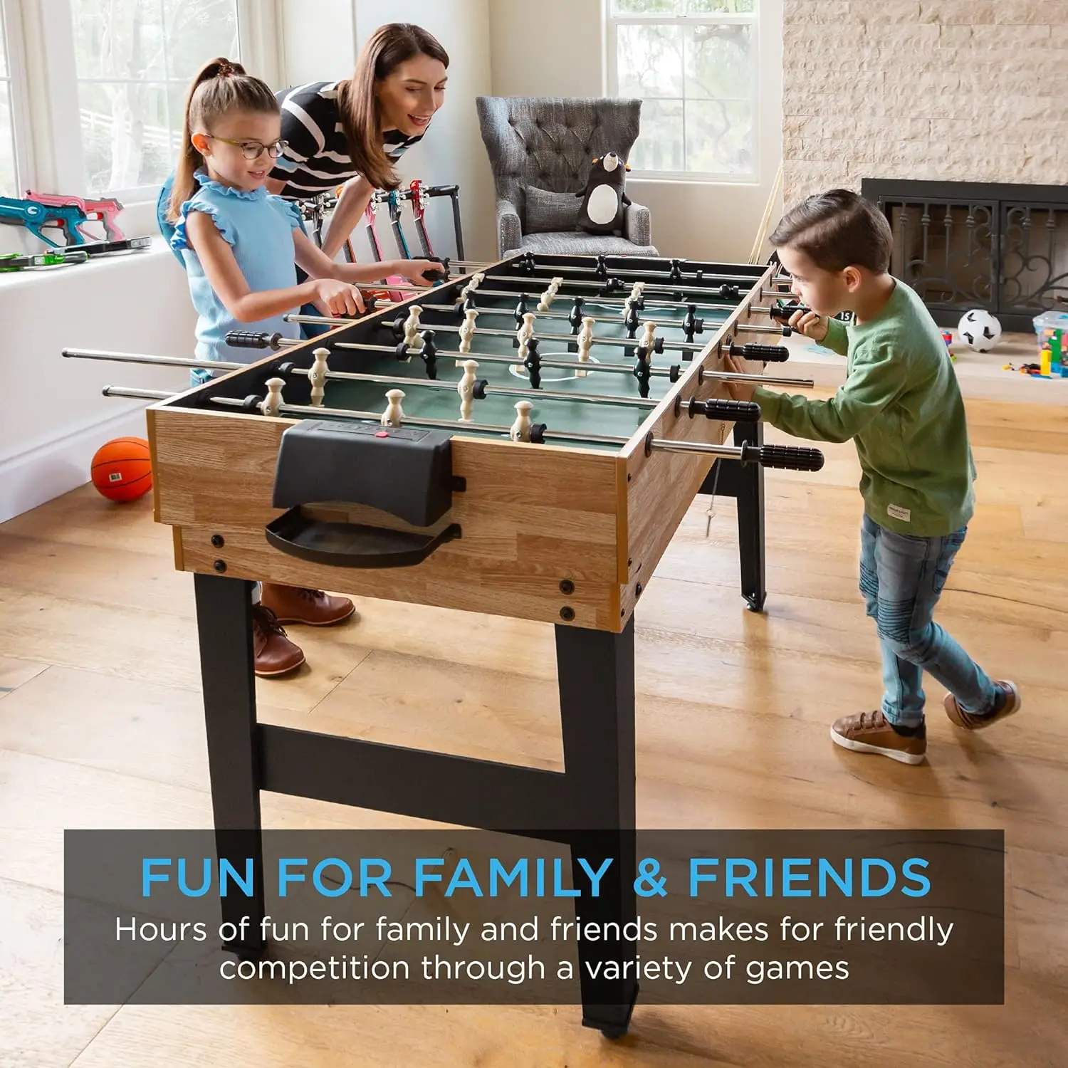 2x4ft 10-in-1 Combo Game Table Set for Home, Game Room, Friends & Family w/Hockey, Foosball, Pool, Shuffleboard, 2