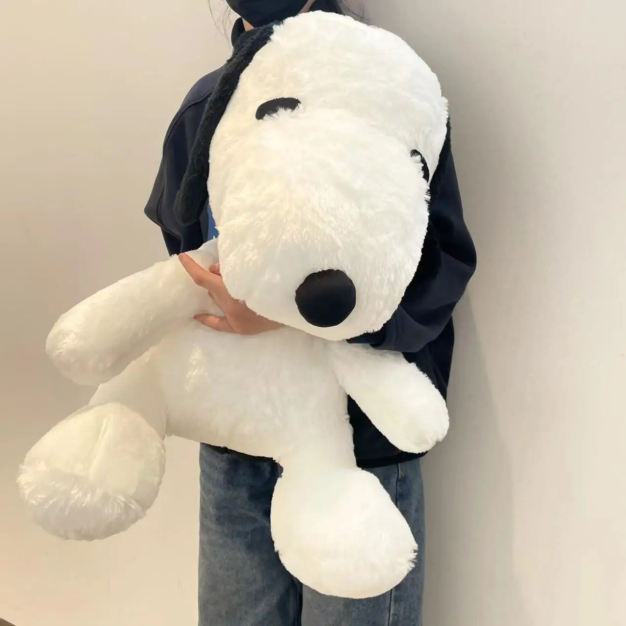 King Size 100CM White Doggy Plush Puppy Plushies Dog Stuffed Doll Kawaii  Room Decor Bay Window Cushion Animal Toy Gift For Kid