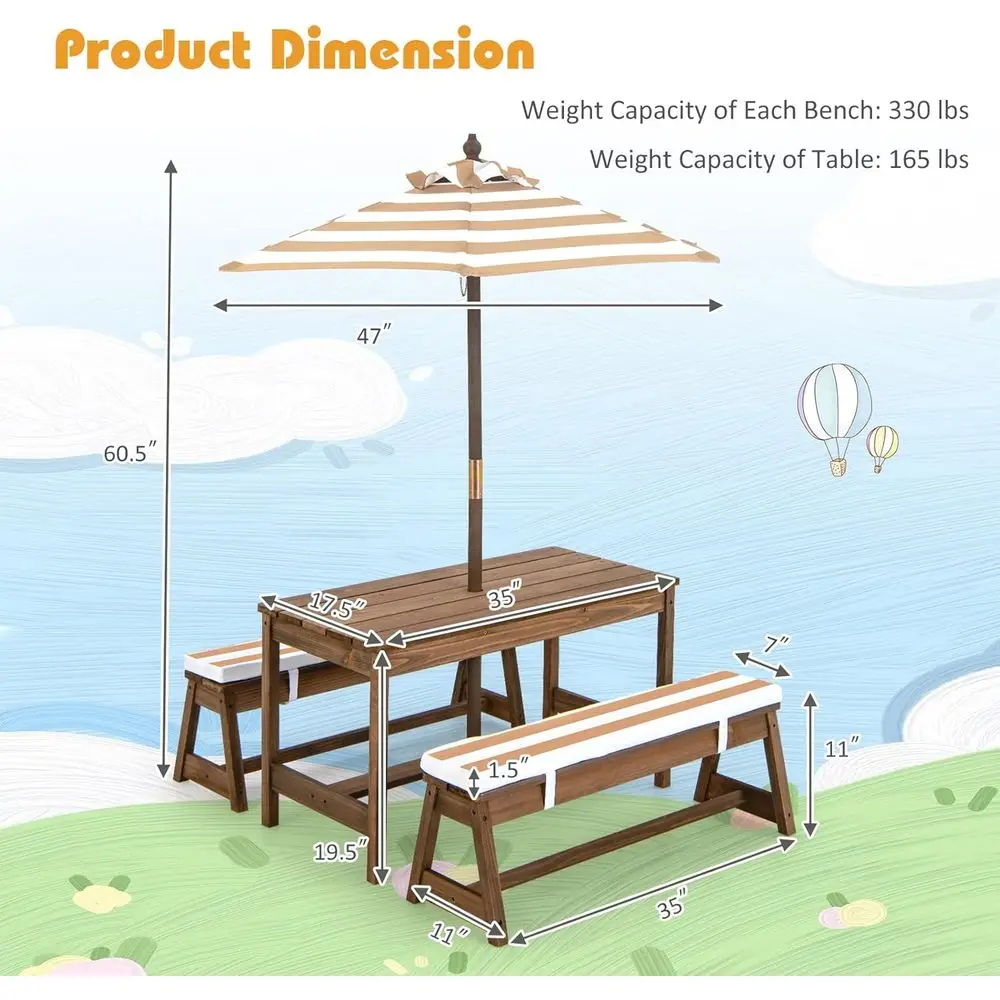 Kids Outdoor Picnic Table 6