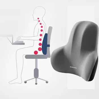 Coussin lombaire de bureau en mousse à mémoire de forme, coussin de dossier de chaise post-partum, soutien de la taille, oreiller multifonctionnel pour soulager la douleur 1