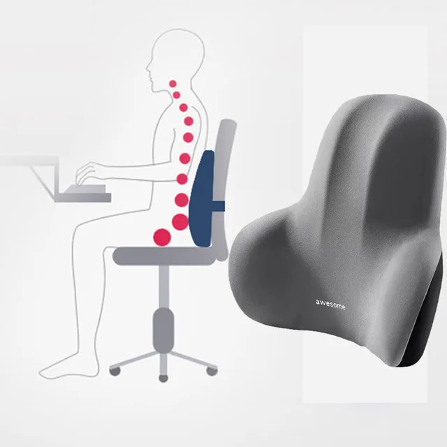 Coussin lombaire de bureau en mousse à mémoire de forme, coussin de dossier de chaise post-partum, soutien de la taille, oreiller multifonctionnel pour soulager la douleur 1
