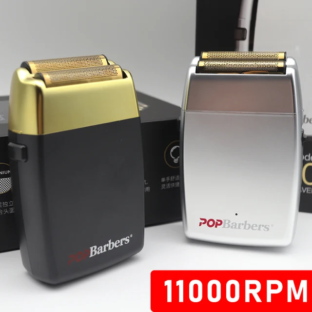 58850-76c87a.jpg New 11000 RPM 7W Pop Barbers P620 Professional Electric Men's Beard Trimmer Double Foil Shaver Electric Shaver USB Hair Clipper