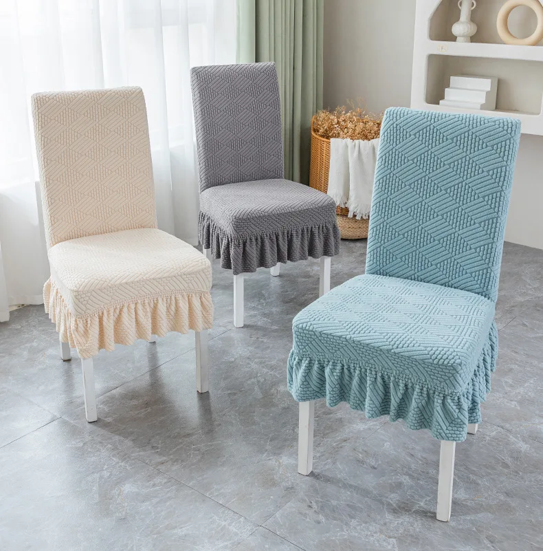 Description Picture 6 of itemSkirt Dining Chair Cover Jacquard Elastic Soft Seat Cover Anti-dirty Stool Slipcover for Kit Pet Room Living Home Decor S050