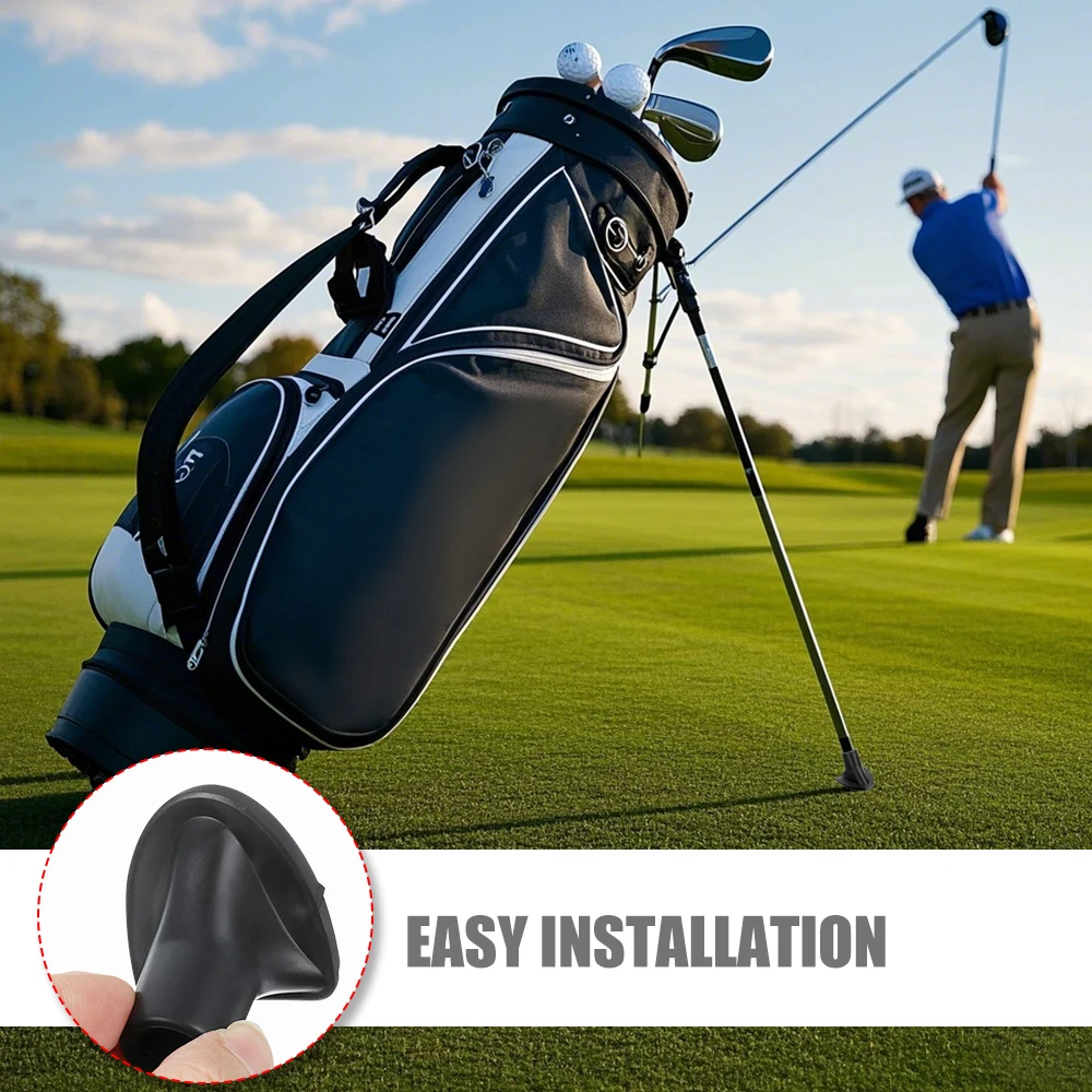 Pack 2 Pcs Golf Bag Holder Replacement Foot Pad Anti-Slip Rubber Balance Feet Replacement Golf Bag Stand Accessories Supplies