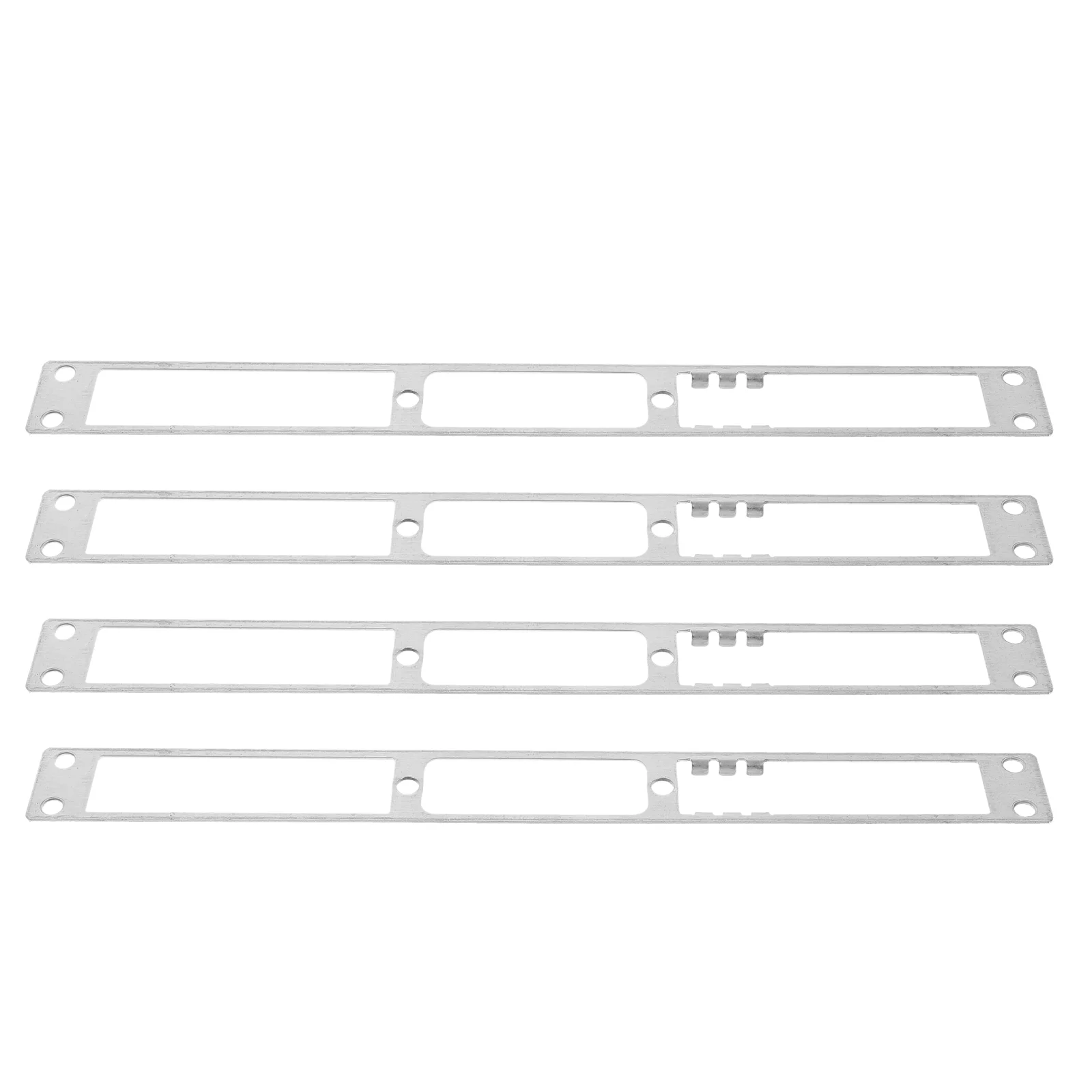 

4 Pcs Door Lock Buckle Striker Plates Accessories Hole Cover Stainless Steel Repair Kit
