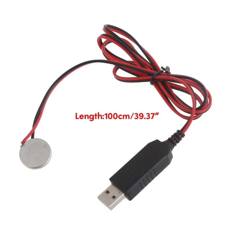 Cable cargador USB, fuente alimentación confiable para reloj, coche juguete, calculadora Control remoto, reemplazo