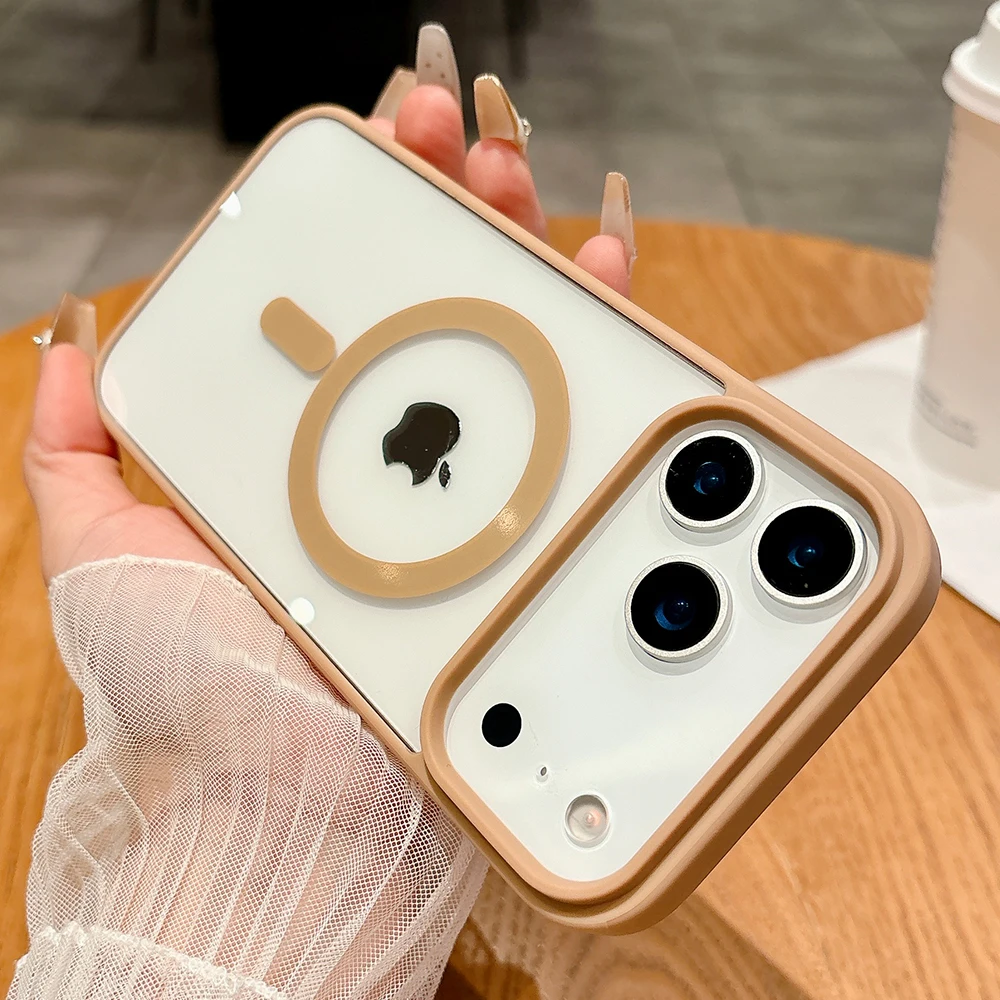 Desert Titanium Gold Magnetic Charging Phone Case - Magsafe Armor Hard Cover