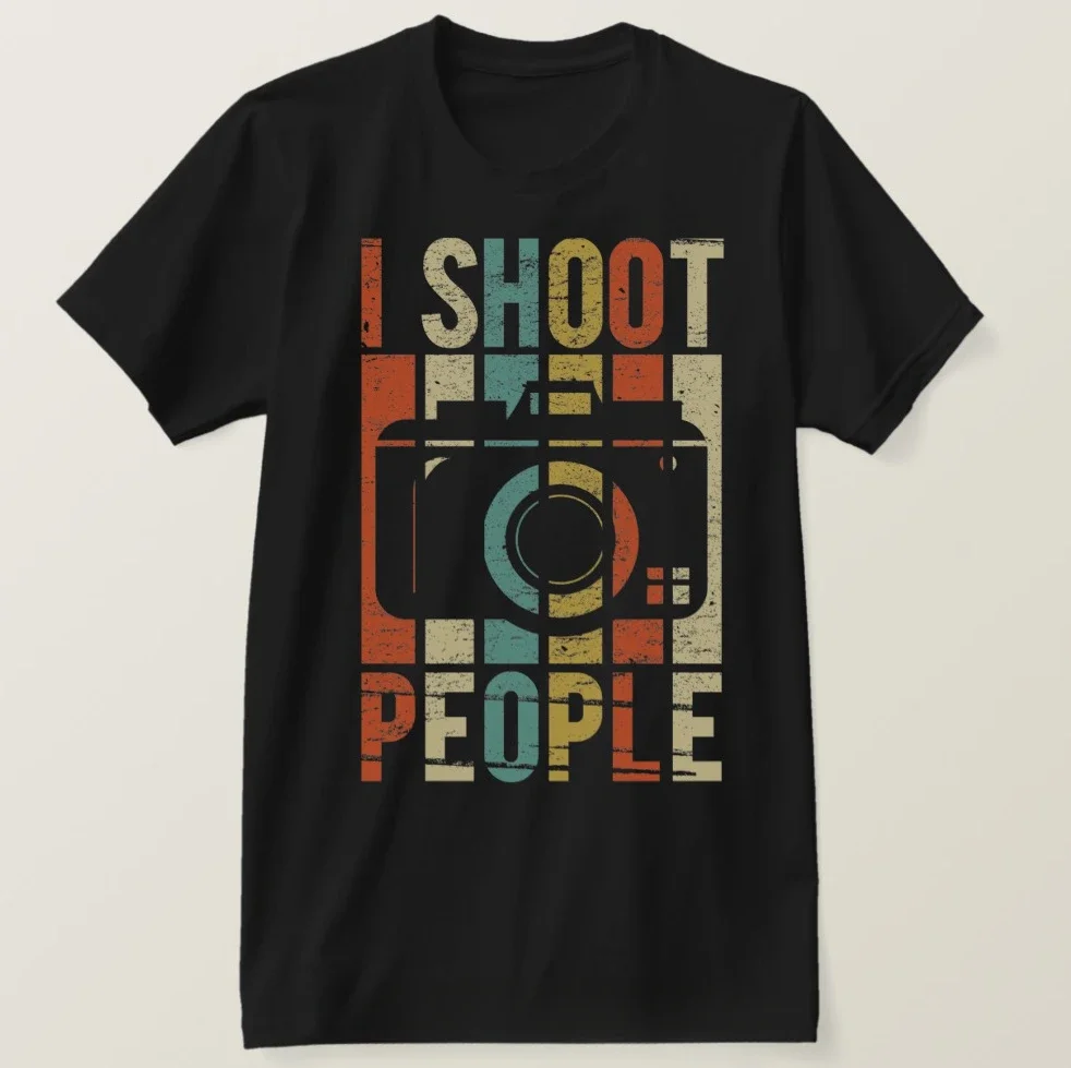 

Мужская футболка в стиле хип-хоп, забавная Винтажная футболка в стиле Харадзюку с рисунком людей I Shoot, графические футболки с коротким рукавом