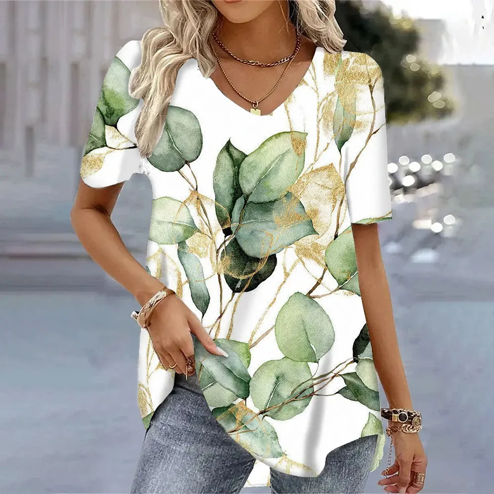 Koton T-Shirt Donna A Maniche Corte Con Scollo A V - Colore Rosa, Taglia XXL