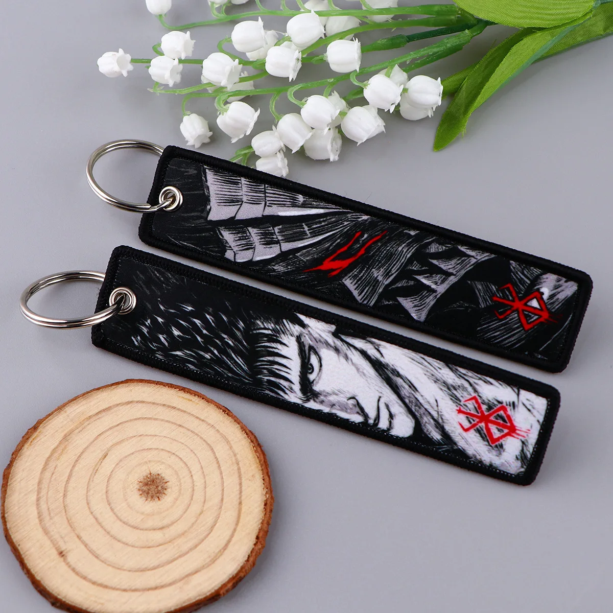 Anime Keychain Japanese Anime Embroidery Key Fobs Manga Keychains for Women Car Key Chains Keyring Accessories Backpack Pendant Chain