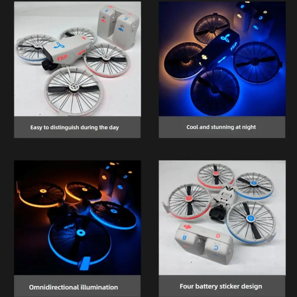 Luminous Sticker For DJI Flip Drone Night Flight Cool Fuselage Luminous Film Accessories Scratch-proof Dust-proof Washable