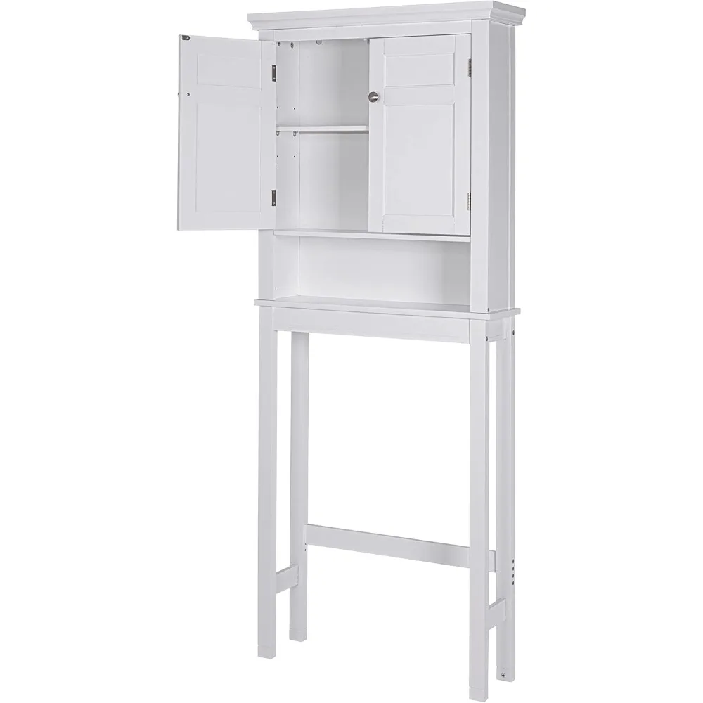 Over The Toilet Storage Cabinet, Bathroom Shelf Over The Toilet, Over Toilet Bathroom Organizer (White) 5