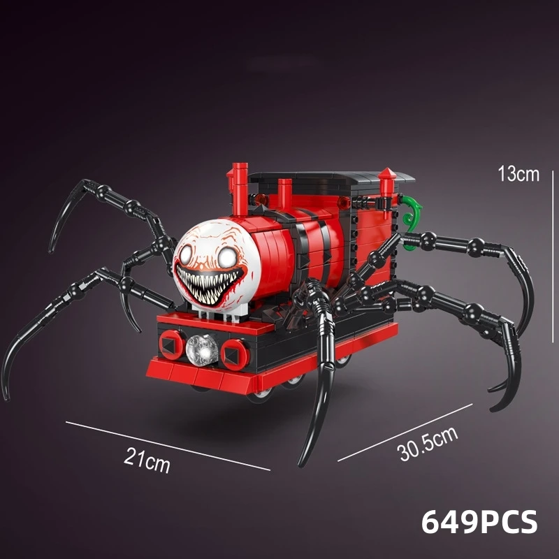 Spider Train Cartoon Monster Steam Trains Moc Game Building Blocks Choo-Choo Charles HorrorsBricks Toys for Children 3