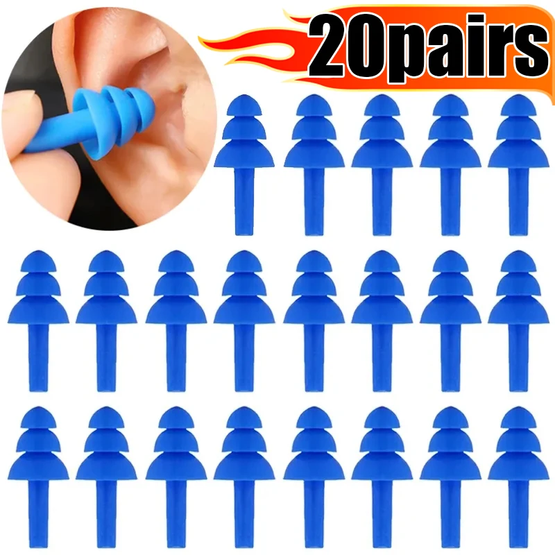 5/10/20Pairs Soft Silicone Earplugs Waterproof Swimming Ear Plugs Reusable Noise Protection Noise Reduction Earplug Accessories фотографии