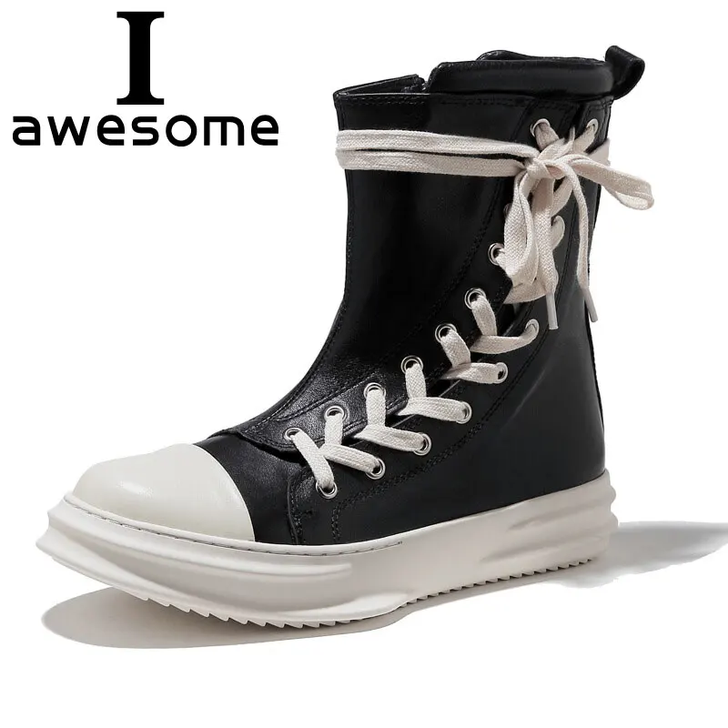 

2022 Autumn Winter Fashion Casual Sneaker Shoes Men Flat Shoes Genuine Leather Designer Zip High Quality Zapatos Hombres 0415