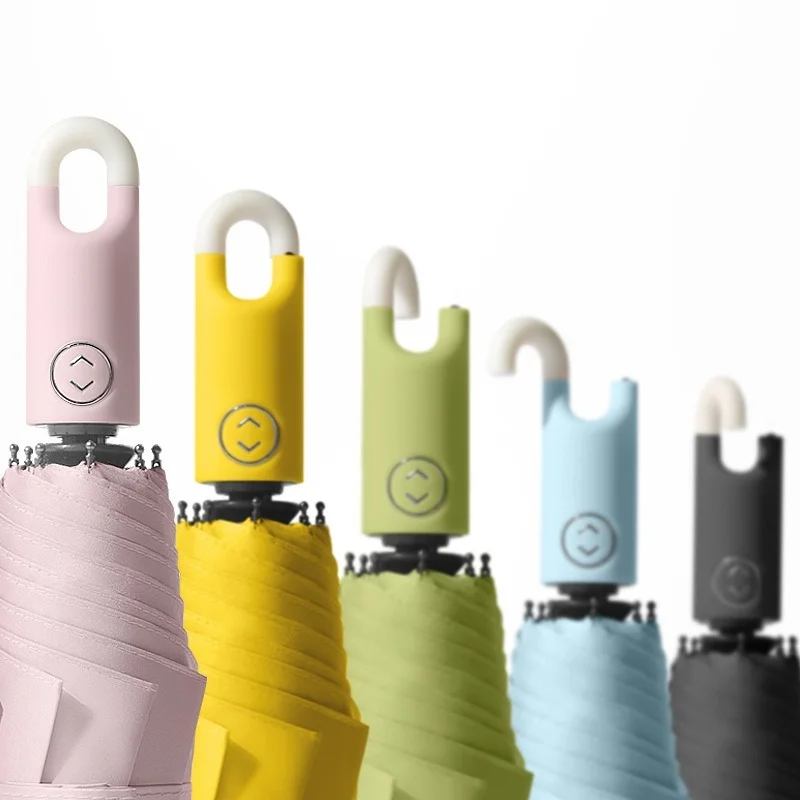 ThreefoldRingUmbrellawithLockBuckleSelfopeningandClosing