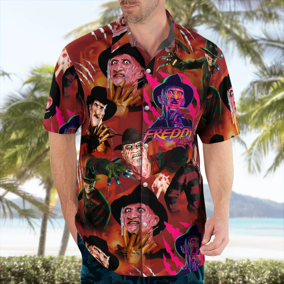 Hawaiian men's short sleeve shirt, large street clothes, 3D, Halloween terror, beach, summer, 5XL, Homme2022