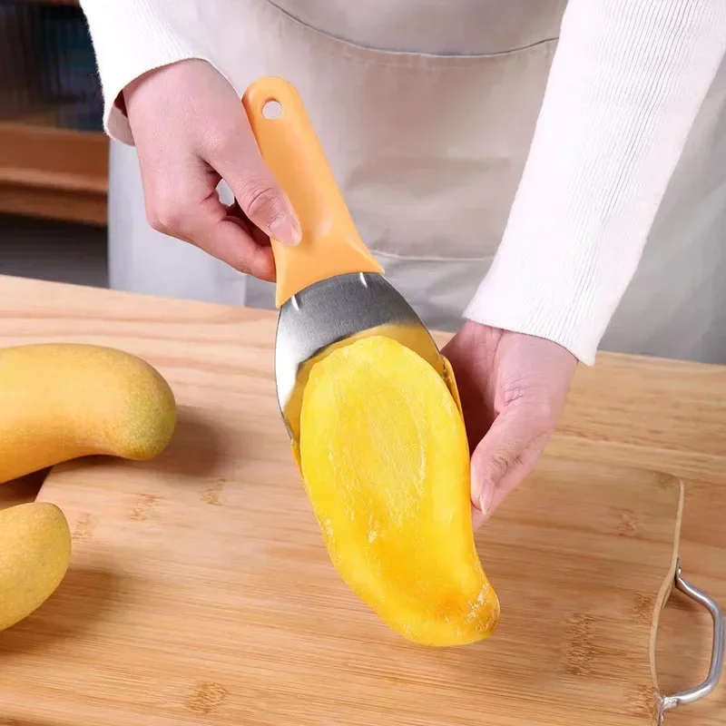 Mango Diced Scoop Multi-functional Fruit Divider Peeler Mango Cutting Artifact Watermelon Cutting Knife Avocado Dicing Tools