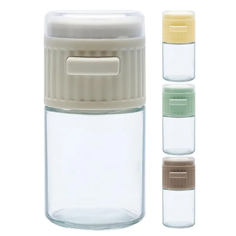 

Press Salt Dispenser Precise Quantitative Seasoning Bottle Travel Salt Shaker Cooking Helper Powder Sugar Shaker Condiment Jar