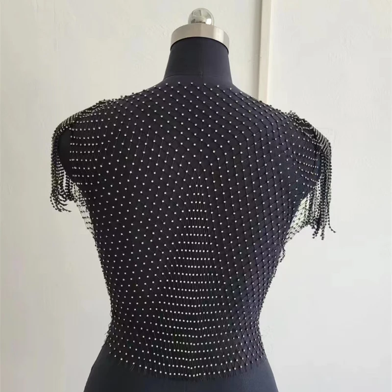 Sexy durchsichtiges Mesh-Diamant-T-Shirt für Damen, Sommer, ausgehöhlt, Strand-Vertuschung für Raves, Festivals und Clubwear, transparentes Oberteil – Detail 17
