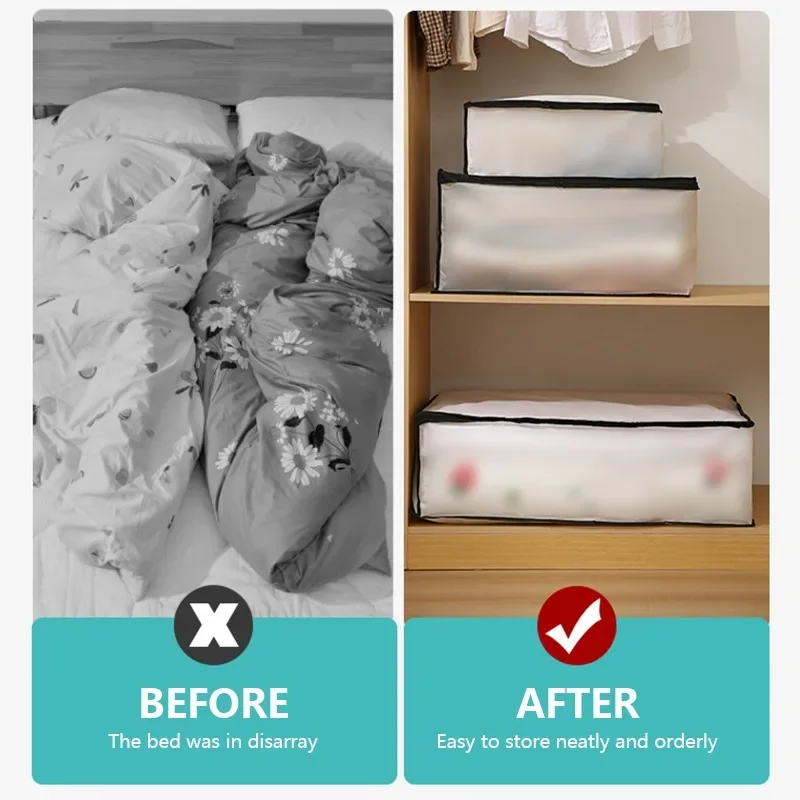 Description Picture 3 of itemUnderbed Quilt Storage Bag Foldable Quilt Bag Wardrobe Clothes Storage Box Dustproof Organizer Large Capacity Quilt Storage Bag