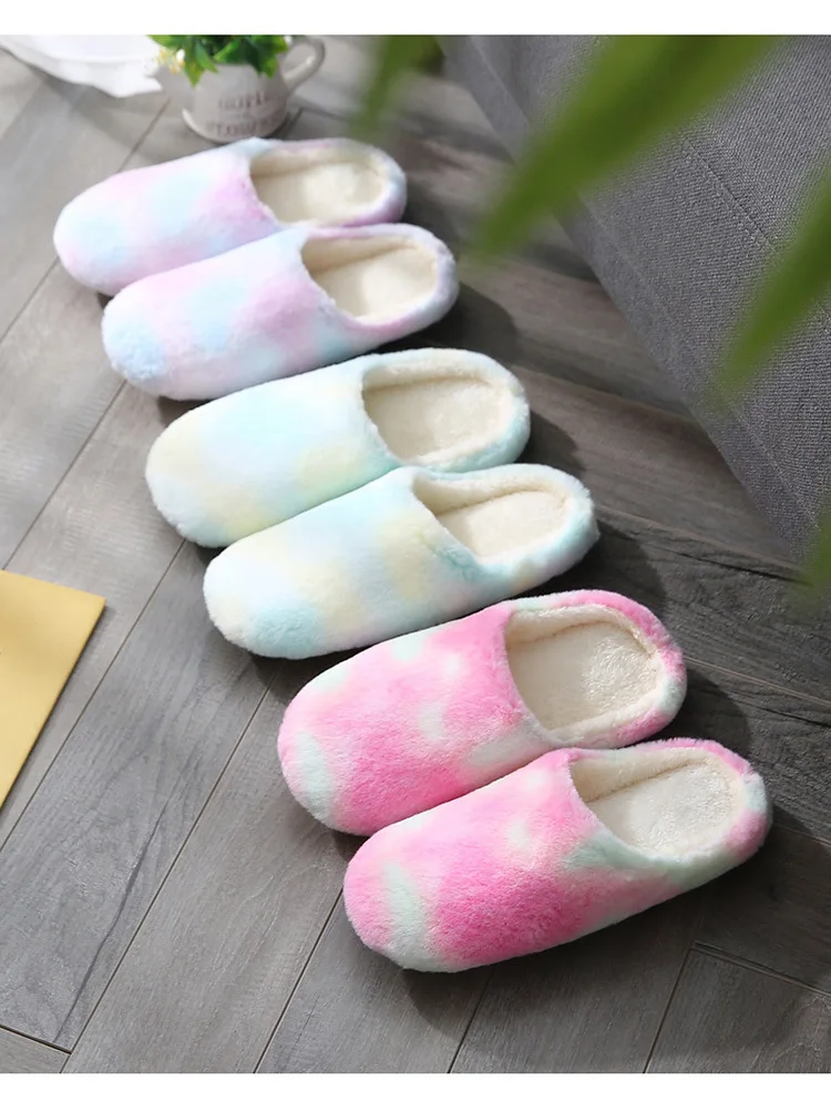 indoor and outdoor slippers Women Indoor Slippers Warm Plush Home Slipper Autumn Winter Shoes Woman House Flat Floor Soft Silent Slides for Bedroom indoor house slippers