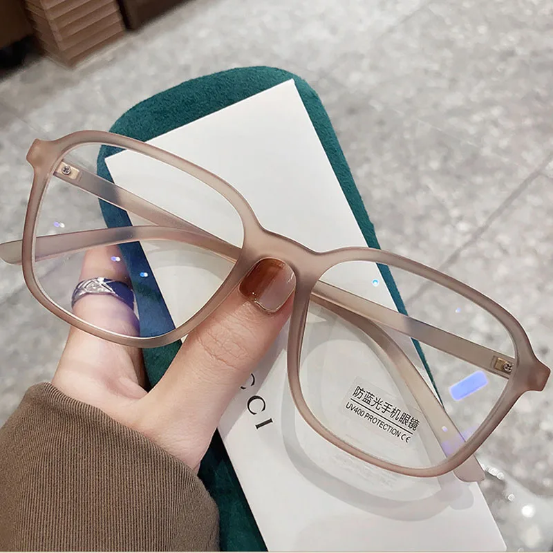 Neue trend ige Anti-Blau-Myopie-Brille Damen quadratischer Rahmen klare Linse Brillen Unisex Minus Diopter Near Sight Brillen