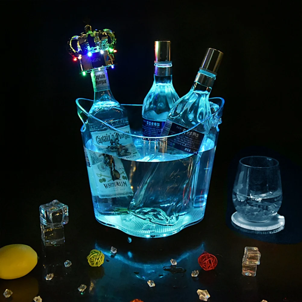 

5L LED Ice Bucket Wine Cooler Colors Changing Champagne Wine Bucket for Night Party Home Bar Kitchen Wine Tools Accessories