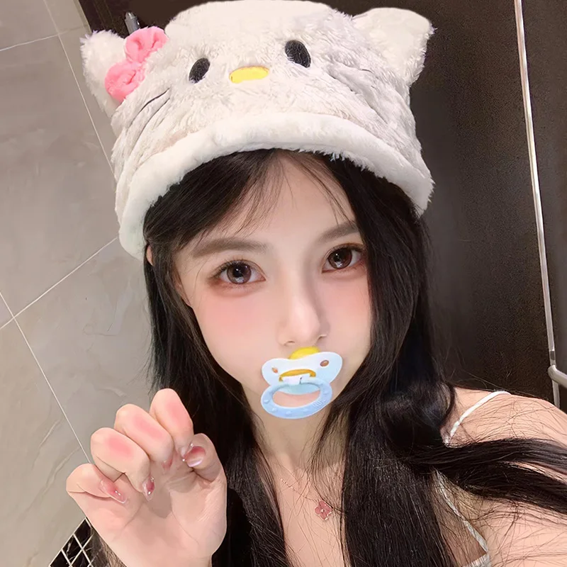 

Мультяшный Sanrioed Hello шапка Китти Ins Милая осенне-зимняя плюшевая теплая Защитная шапка для ушей аксессуары праздничный подарок