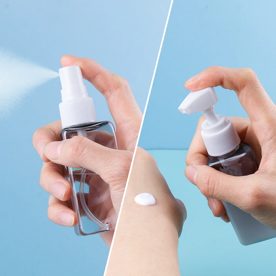 Set Bottiglie Viaggio 50ml 4 Pezzi - Contenitori Liquidi Per Aereo Trasparenti E Antiperdita - Foto 4