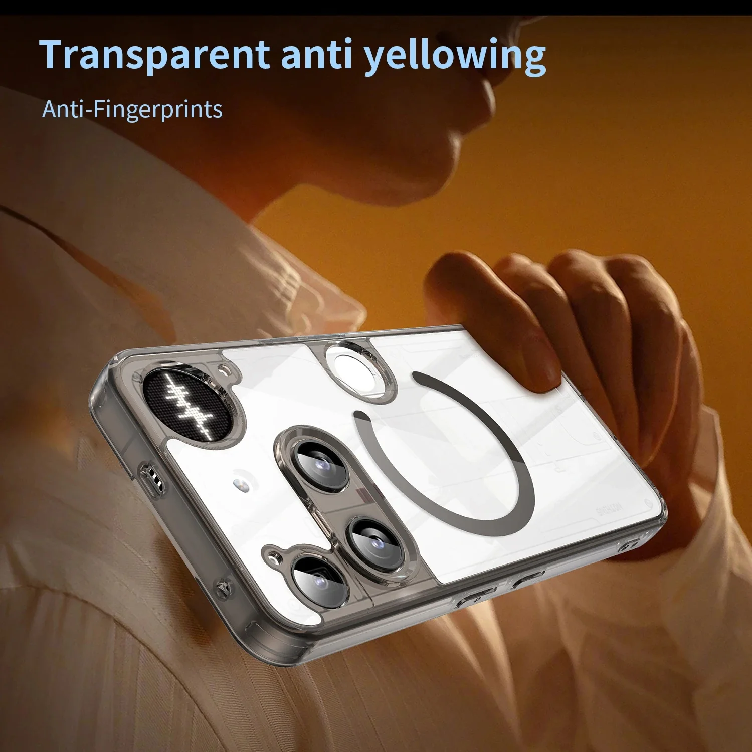 Magnetic Transparent Shockproof Protective Case with Soft TPU Frame