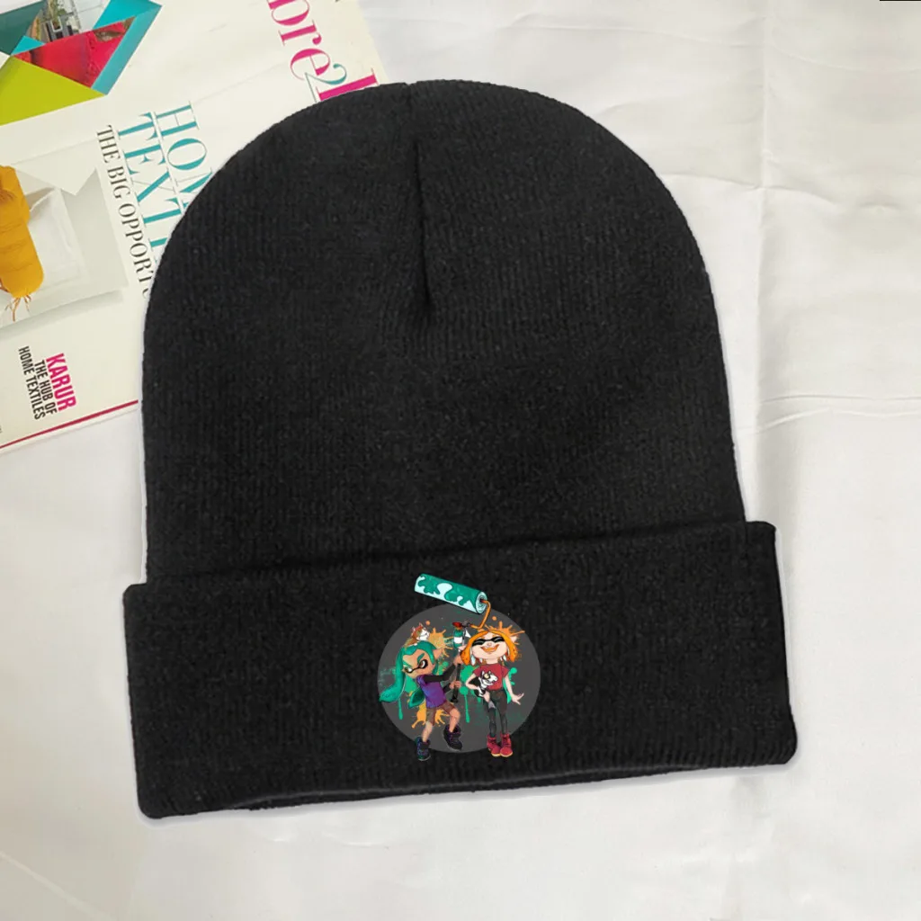 

Splatoon Marina Ida Game Skullies Beanies Caps Fan Art Knitted Winter Warm Bonnet Hats Unisex Ski Cap