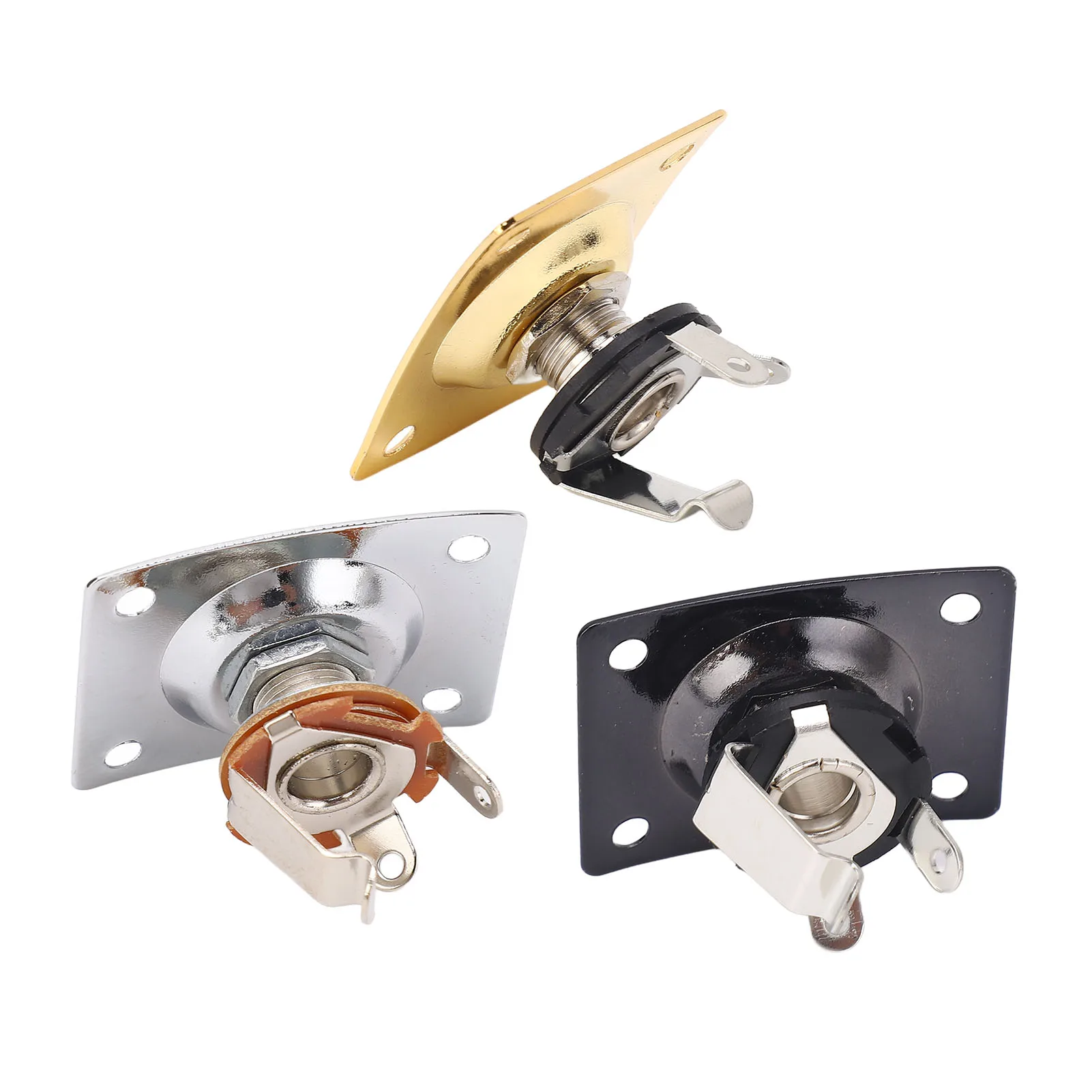 Electric Guitar Jack Output Plate Square Shape Metal Compact Socket for Telecaster