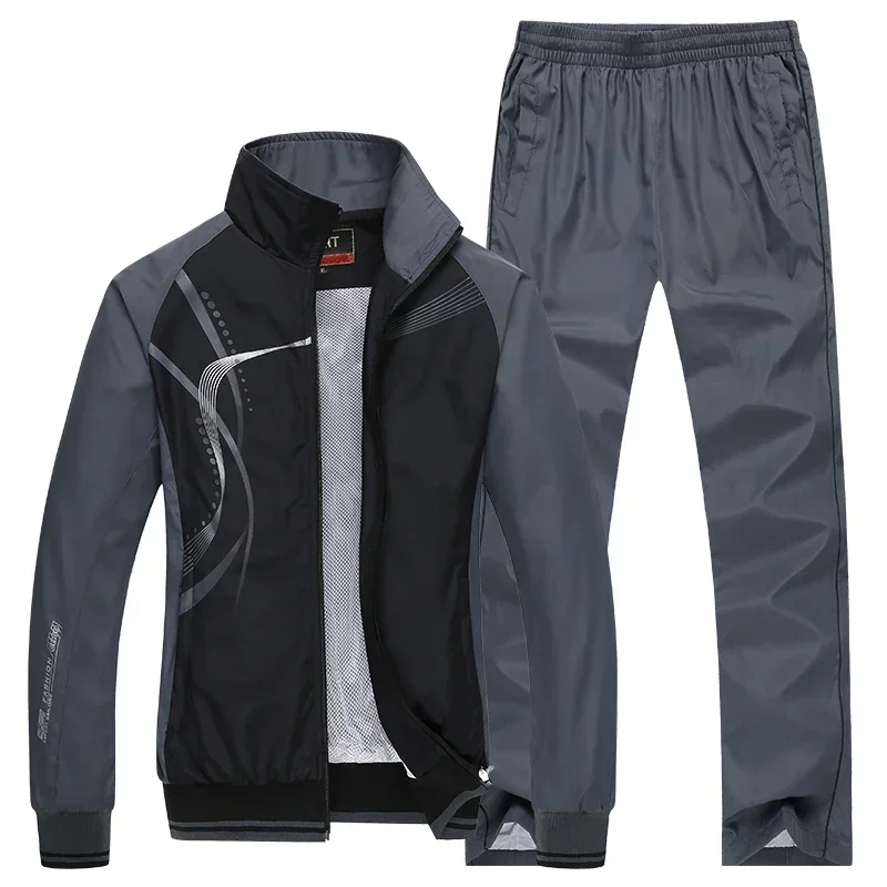 Men's Set Spring Autumn Jogging Sportswear Two Piece Sport Suit