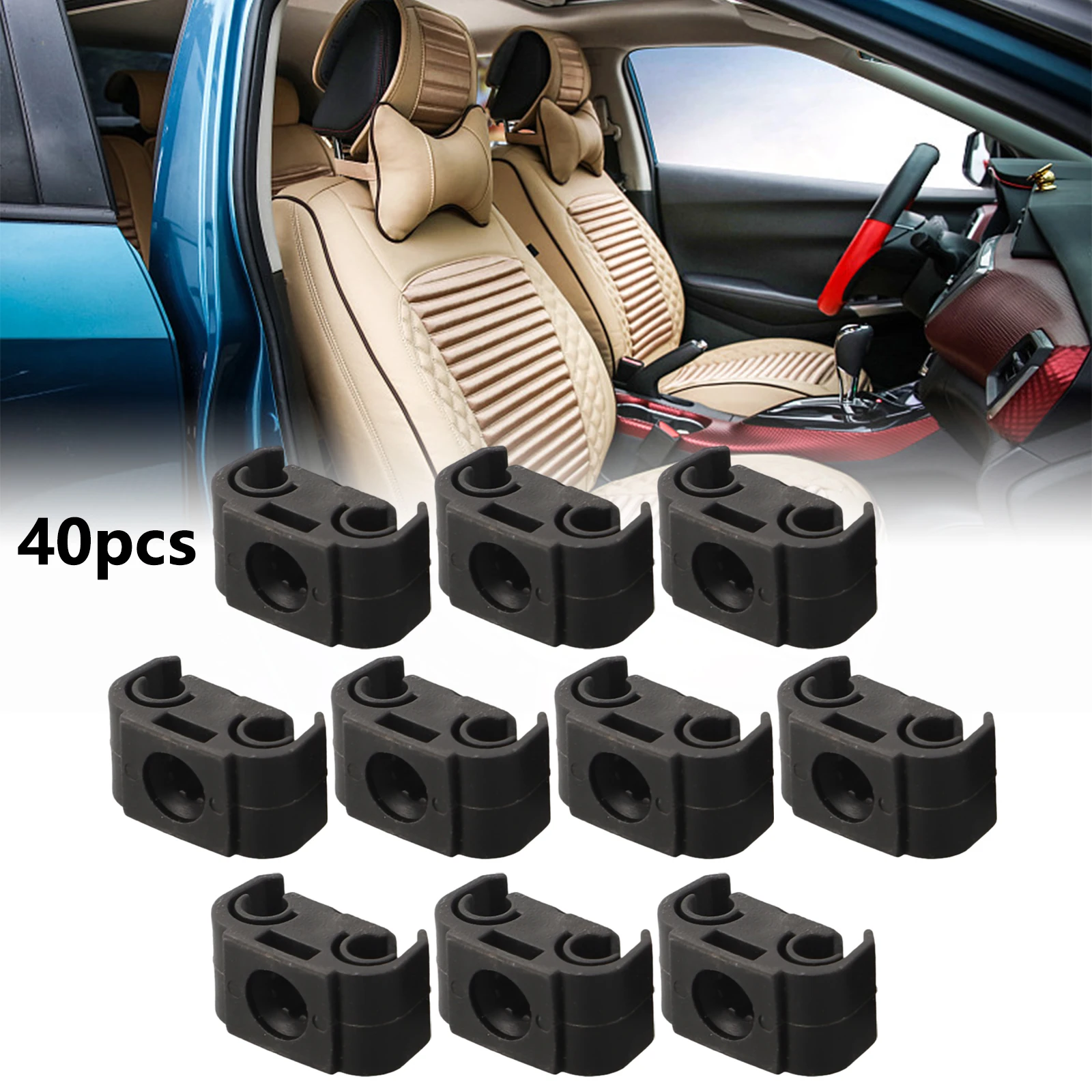 

40x Double Brake Line Clip Brake Line Holder 4.75mm Black FOR SKODA A4 / S4 / A6 Vehicle Accessories Repacement Parts For Home