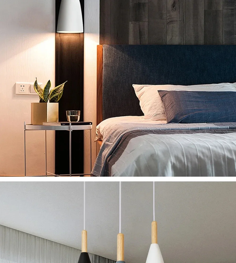 Description Picture 5 of itemSimple Wooden LED Pendant Light Macaroon Lamp For Living Room Dining Room Bedroom Dining Table Indoor Decor Lighting Fixture