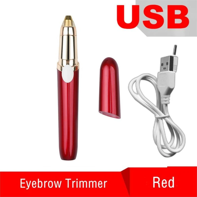 Electric Eyebrow Trimmer Usb Rechargeable Eye Brow Epilator Women Mini