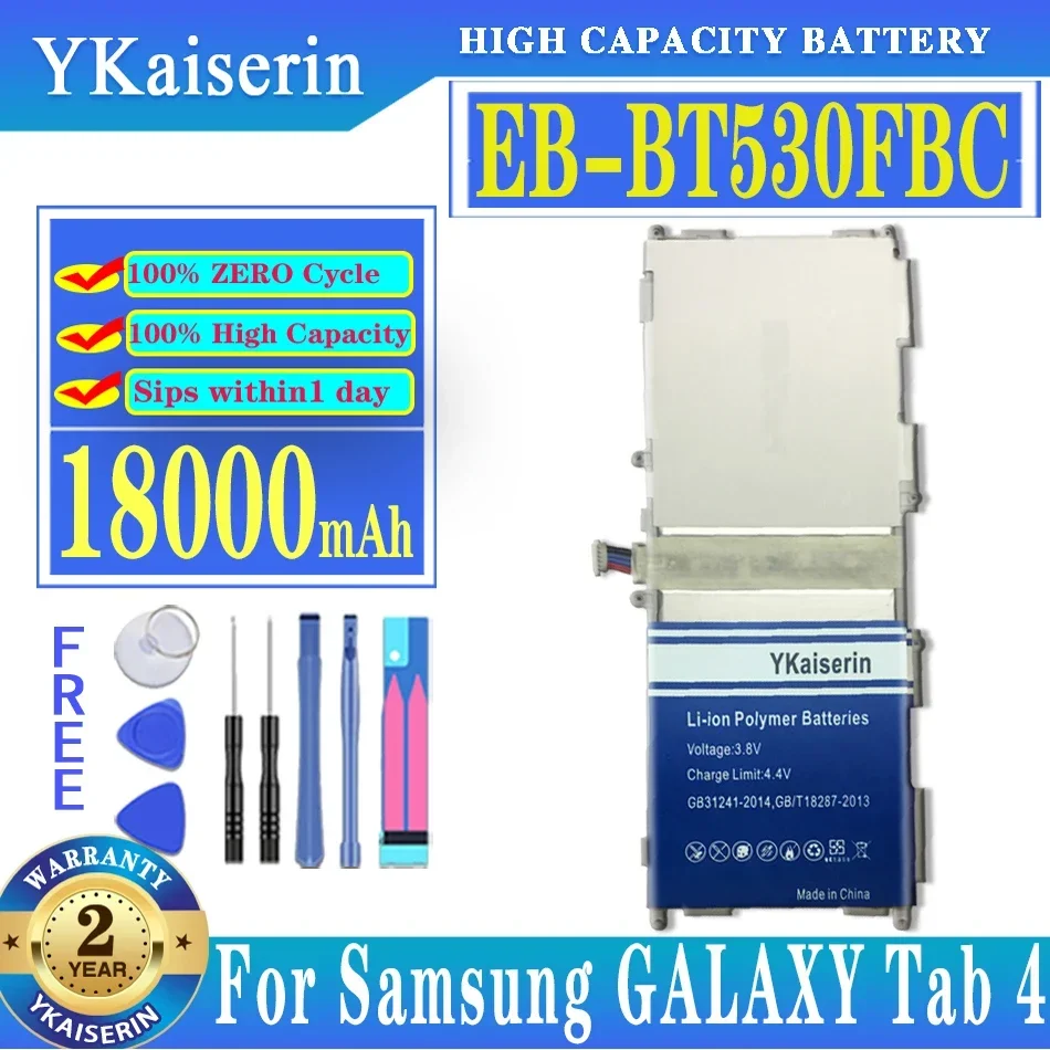 

YKaiserin Battery EB-BT530FBC EB-BT530FBU EB-BT530FBE For Samsung GALAXY Tab 4 10.1 T530 SM-T531 SM-T533 SM-T535 SM-T537 18000mh