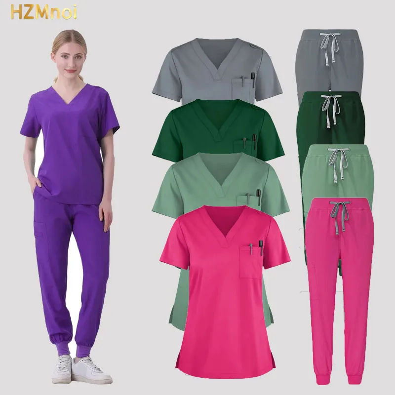 

Scrub Sets Uniform Women Joggers Hospital Accessories Medical Surgical Gown Pharmacy Healthcare Work Wear Unisex Mens Scrub Soft