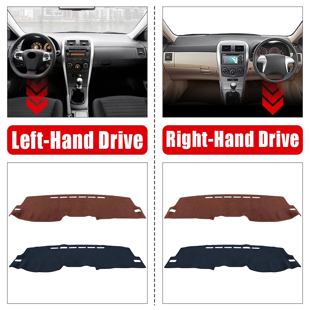 Car Dashboard Cover Mat Light Pad Anti-UV Case Carpet For Toyota Corolla E140 E150 2006-2013