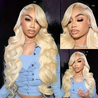 Perruques Lace Front 613 Body Wave en Cheveux Humains Brésiliens 13x6 Blond Miel HD pour Femmes 3