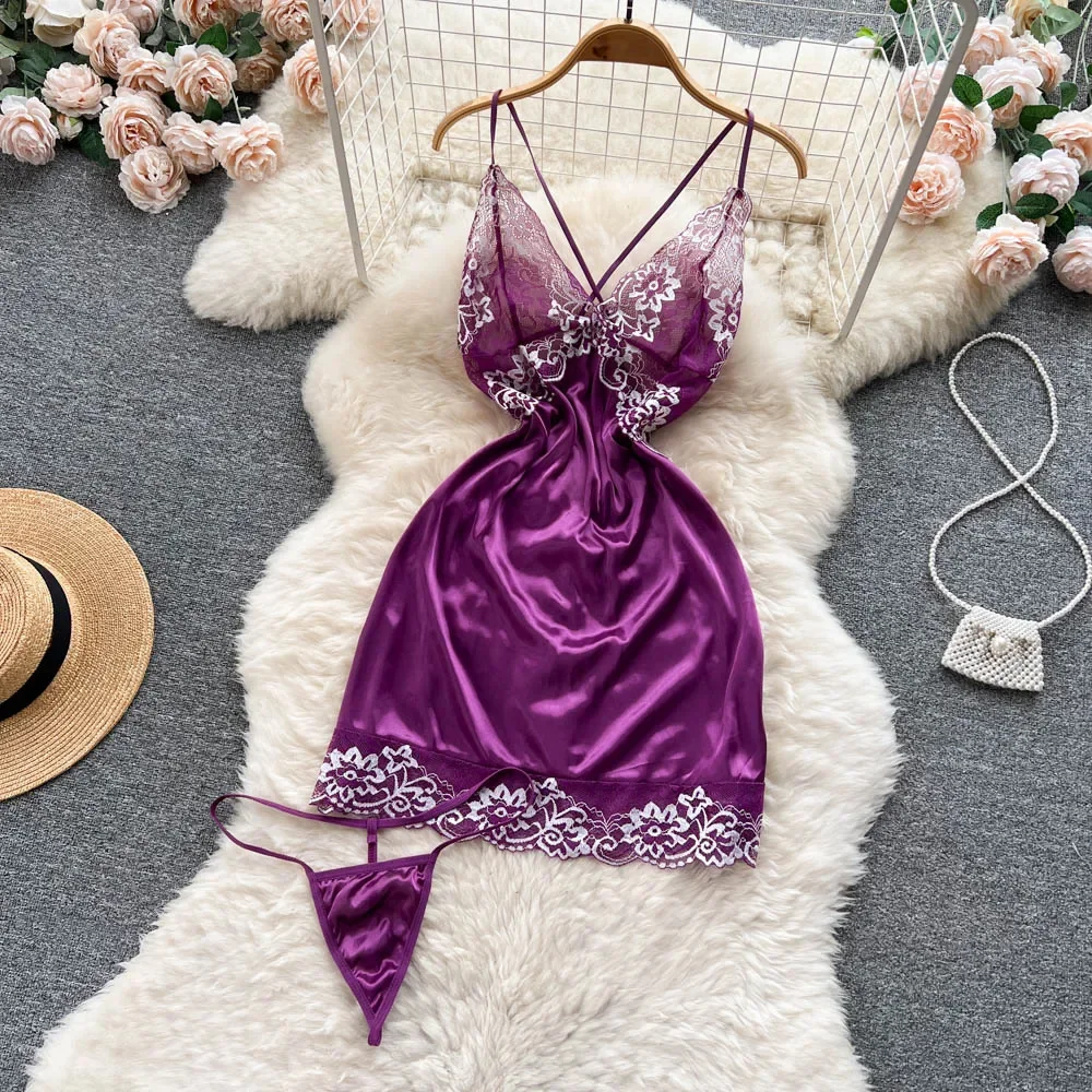 Female Sleevless Halter Playsuits Lace Sheer Open Crotch Lingerie Rompers Women Erotic Hollow Out Sexy Bodysuits Party Jumpsuit