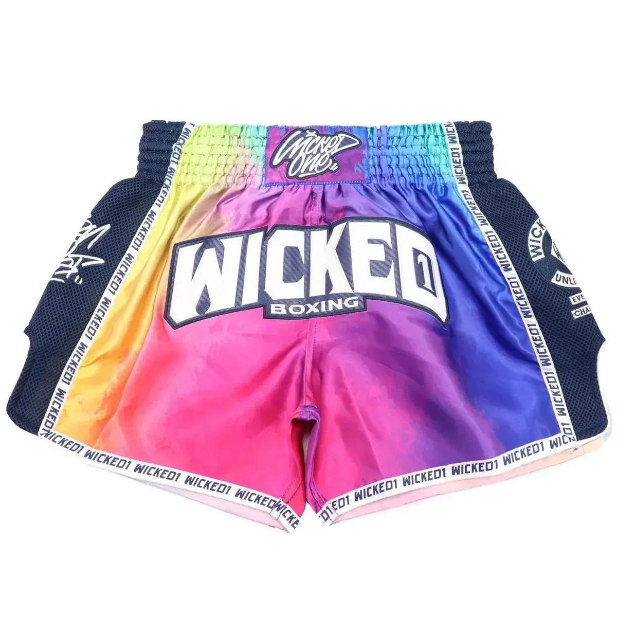 Butterfly Rainbow Print Pattern Muay Thai Boxing Shorts main image 1