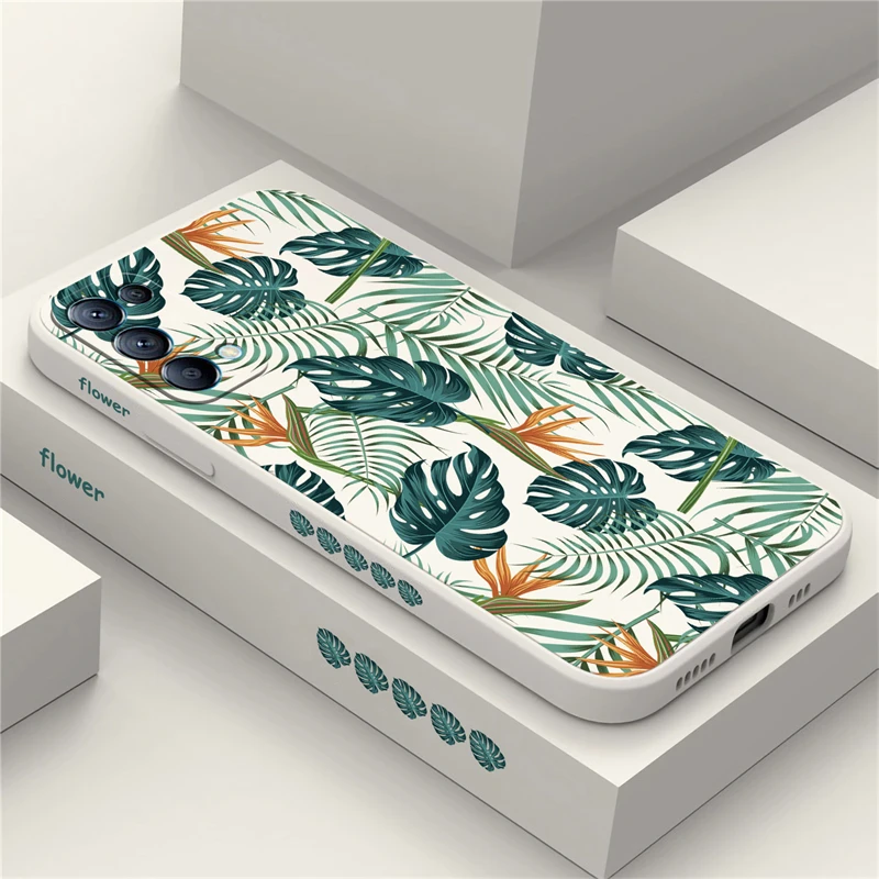 Silicone Flower Leaf Pattern Shockproof Phone Case Cover