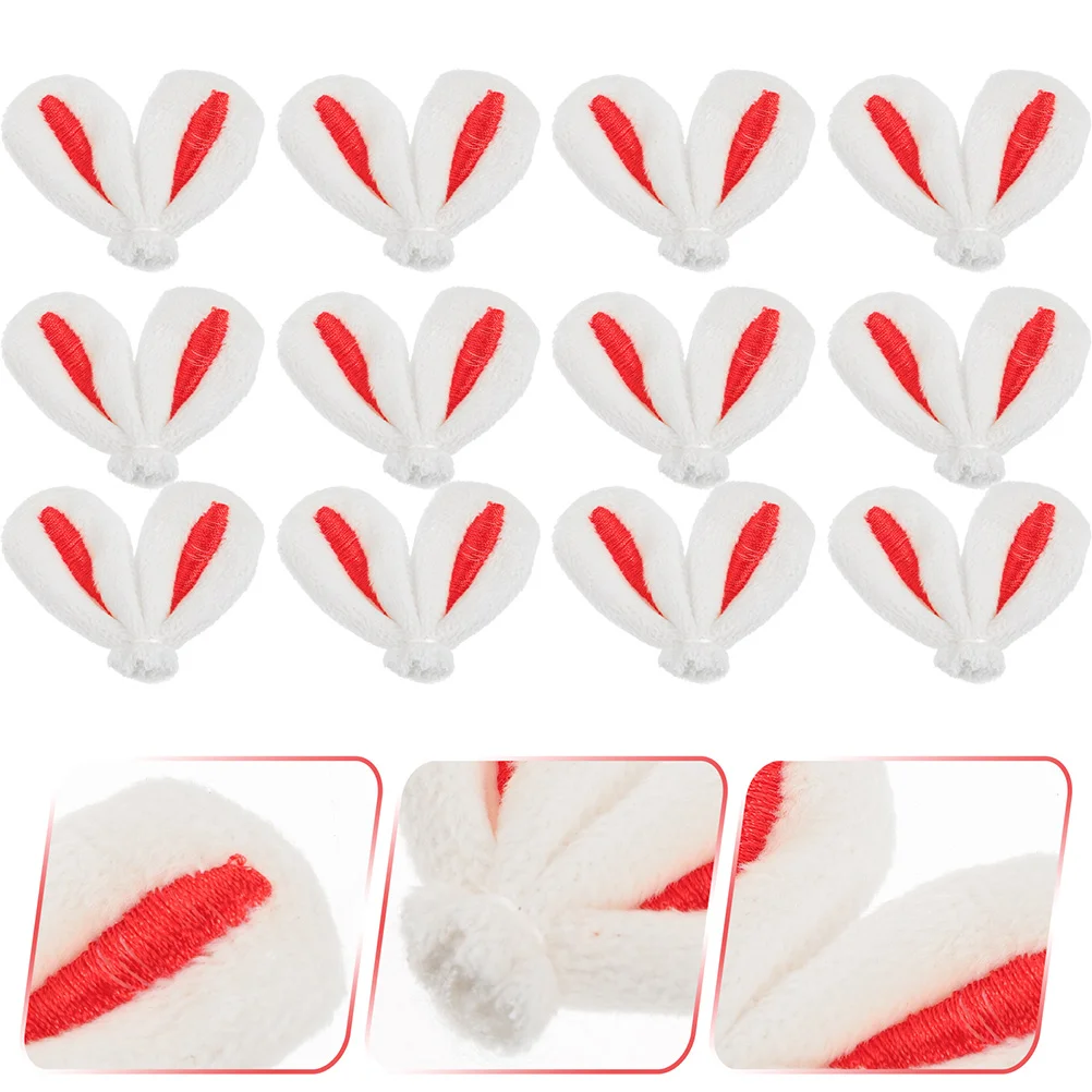 

30 Pcs Bunny Ear Hair Clip for Accessories Bathroom Decorations Girl Rabbit Charm Fabric DIY Crafts Miss Snap Clips