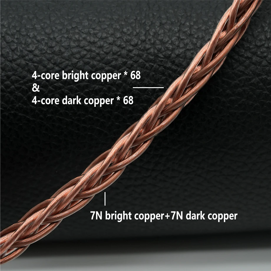 Xinhs-hifiヘッドフォンケーブル、k01、8コア、7nブライト銅7n