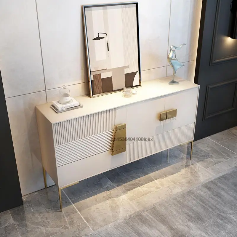 Entrance Porch Cabinet Modern Minimalist Hall Partition Locker Light Luxury Rock Board Dining Side Cabinet Furniture For Home